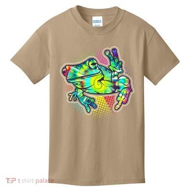 Funny Trippy Hippie Psychedelic Peace Frog Kids T-Shirt