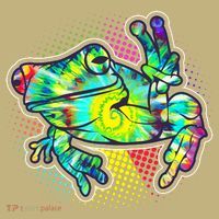 Funny Trippy Hippie Psychedelic Peace Frog Kids T-Shirt thumb 2