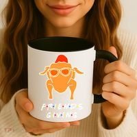 Funny Turkey Happy Friendsgiving Gift For Friends Cute Gift Coffee Mug thumb 3