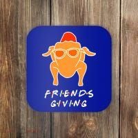 Funny Turkey Happy Friendsgiving Gift For Friends Cute Gift Coaster thumb 0