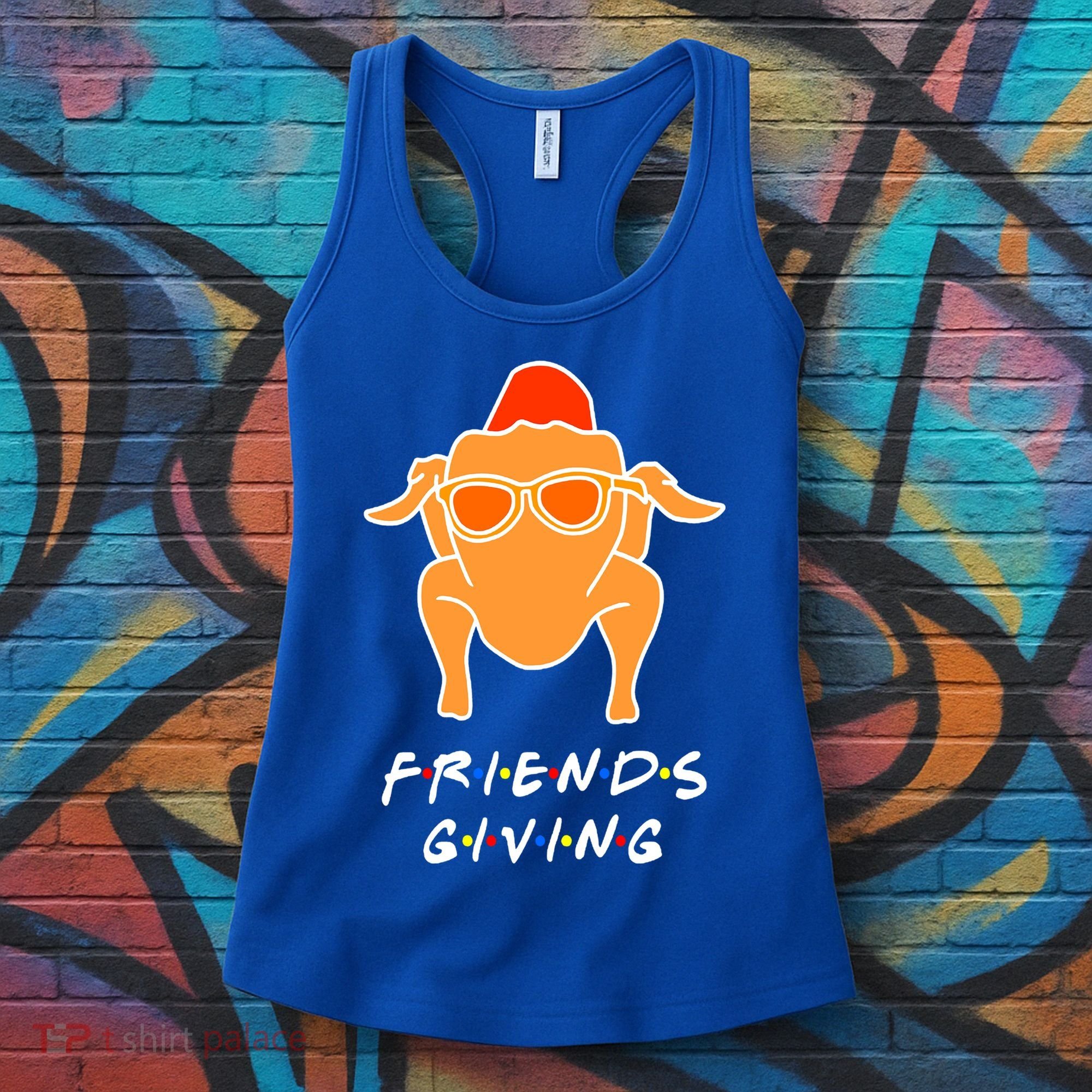 Funny Turkey Happy Friendsgiving Gift For Friends Cute Gift Women's Tank Top