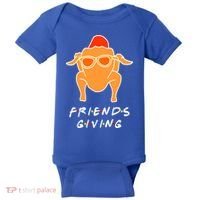 Funny Turkey Happy Friendsgiving Gift For Friends Cute Gift Baby Bodysuit thumb 0