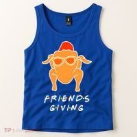 Funny Turkey Happy Friendsgiving Gift For Friends Cute Gift Tank Top thumb 2