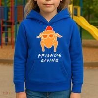 Funny Turkey Happy Friendsgiving Gift For Friends Cute Gift Kids Hoodie thumb 3