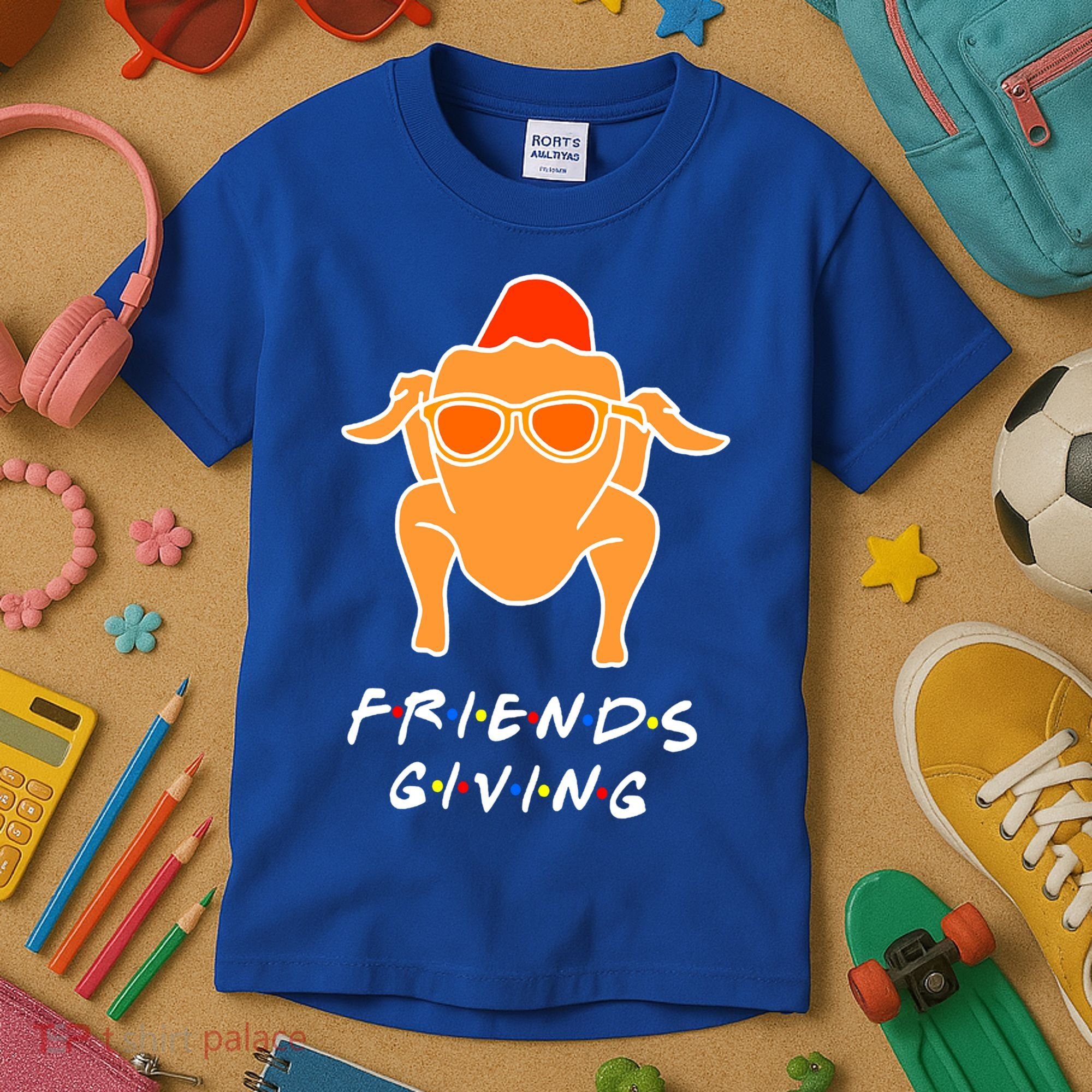 Funny Turkey Happy Friendsgiving Gift For Friends Cute Gift Kids T-Shirt
