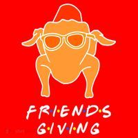 Funny Turkey Happy Friendsgiving Gift For Friends Cute Gift Santa Hat thumb 1