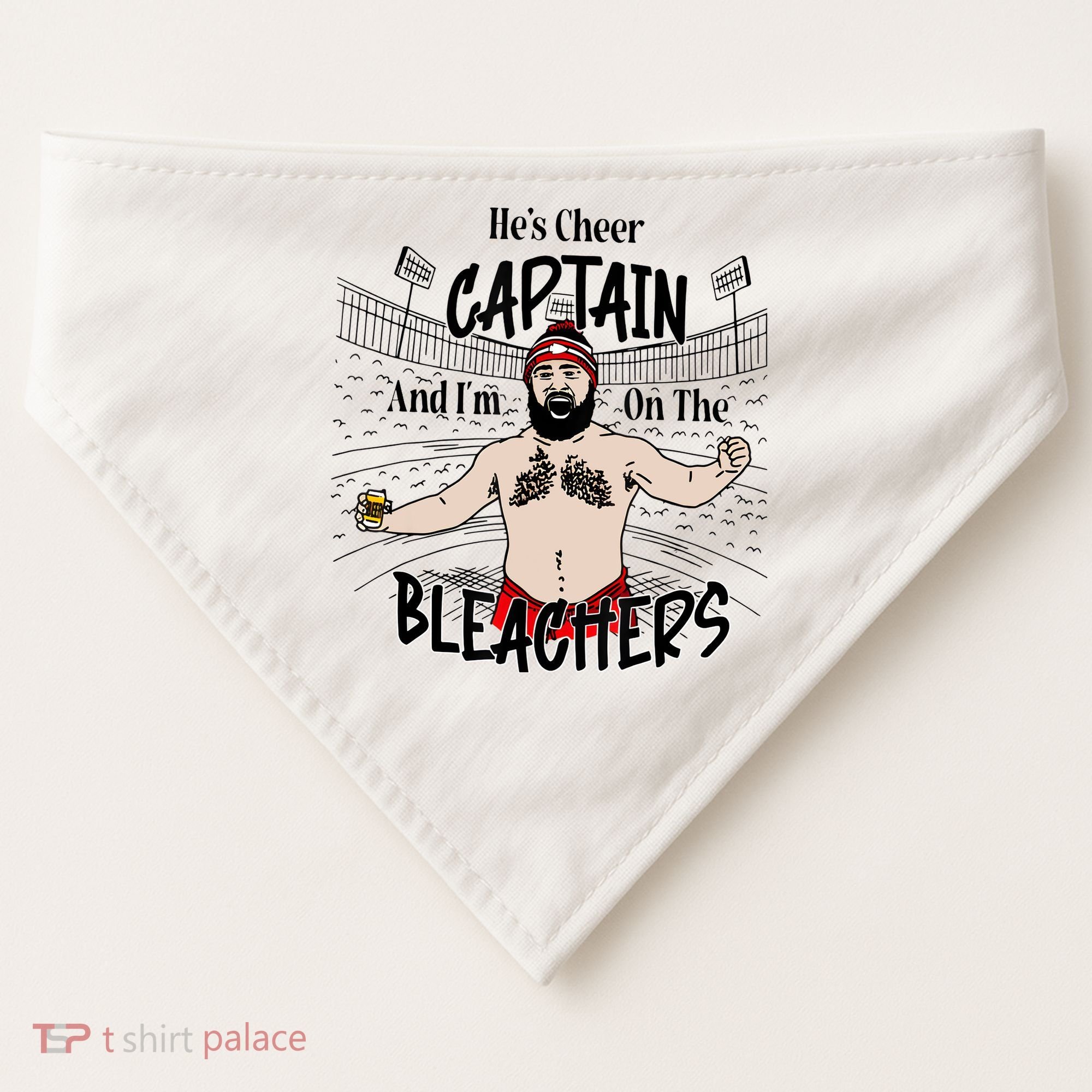 Funny Touchdown HeS Cheer Captain IM On The Bleachers USA-Made Doggie Bandana