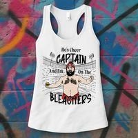 Funny Touchdown HeS Cheer Captain IM On The Bleachers Women's Tank Top thumb 3
