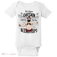 Funny Touchdown HeS Cheer Captain IM On The Bleachers Baby Bodysuit thumb 0
