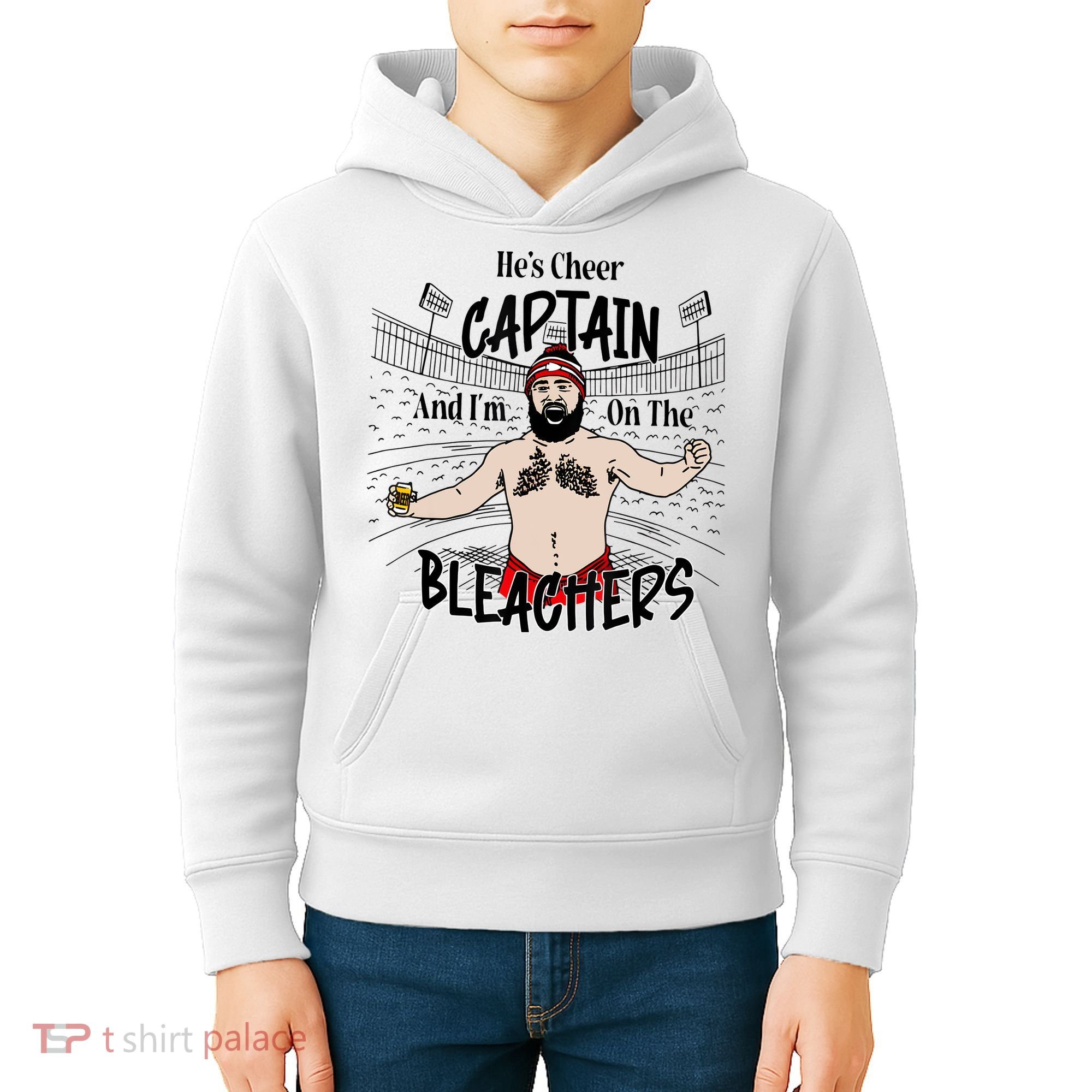Funny Touchdown HeS Cheer Captain IM On The Bleachers Kids Hoodie