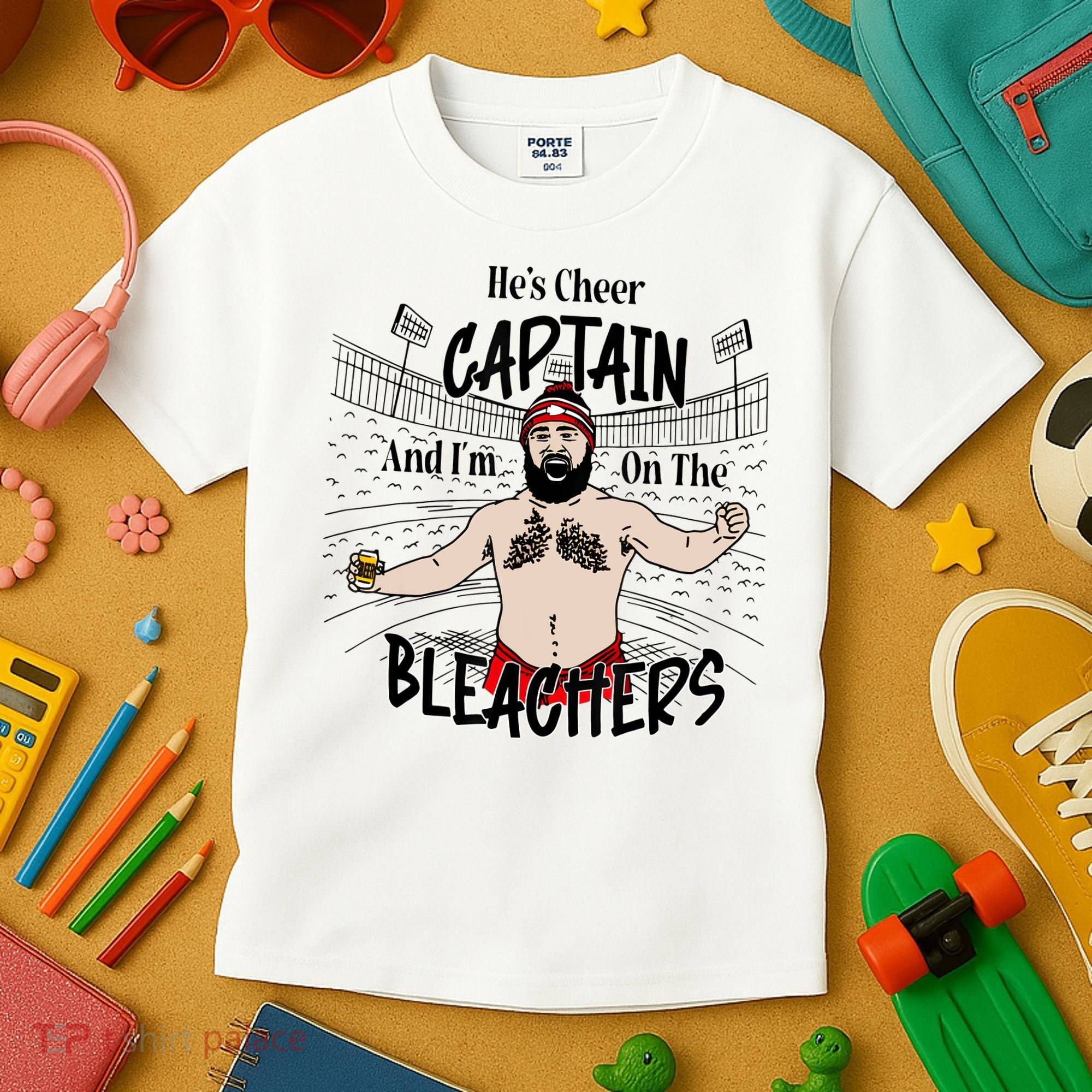 Funny Touchdown HeS Cheer Captain IM On The Bleachers Kids T-Shirt
