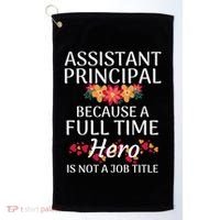 Full Time Hero Teacher School Assistant Principal Funny Gift Golf Towel thumb 0