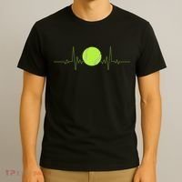 Funny Tennis Heartbeat Art Gift For Tennis Player Men Women Kids Gift T-Shirt thumb 3