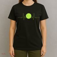 Funny Tennis Heartbeat Art Gift For Tennis Player Men Women Kids Gift T-Shirt thumb 4
