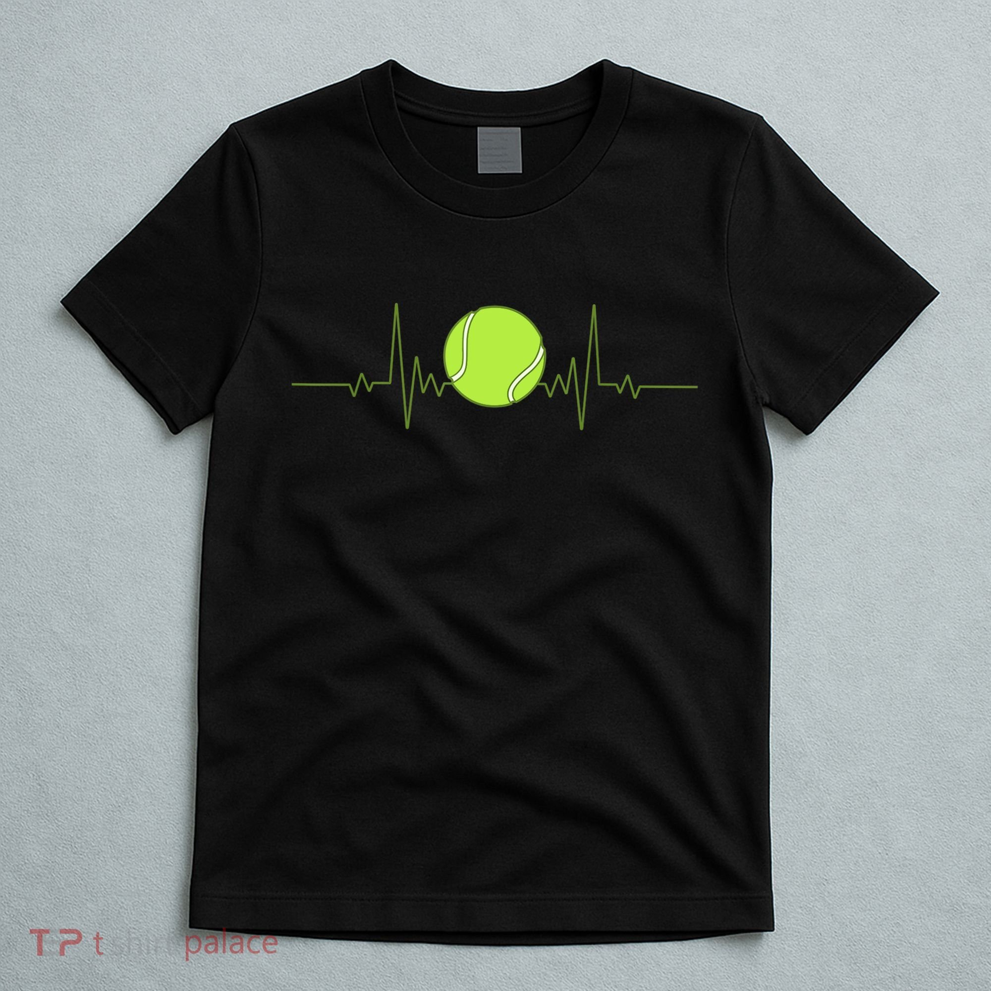 Funny Tennis Heartbeat Art Gift For Tennis Player Men Women Kids Gift T-Shirt