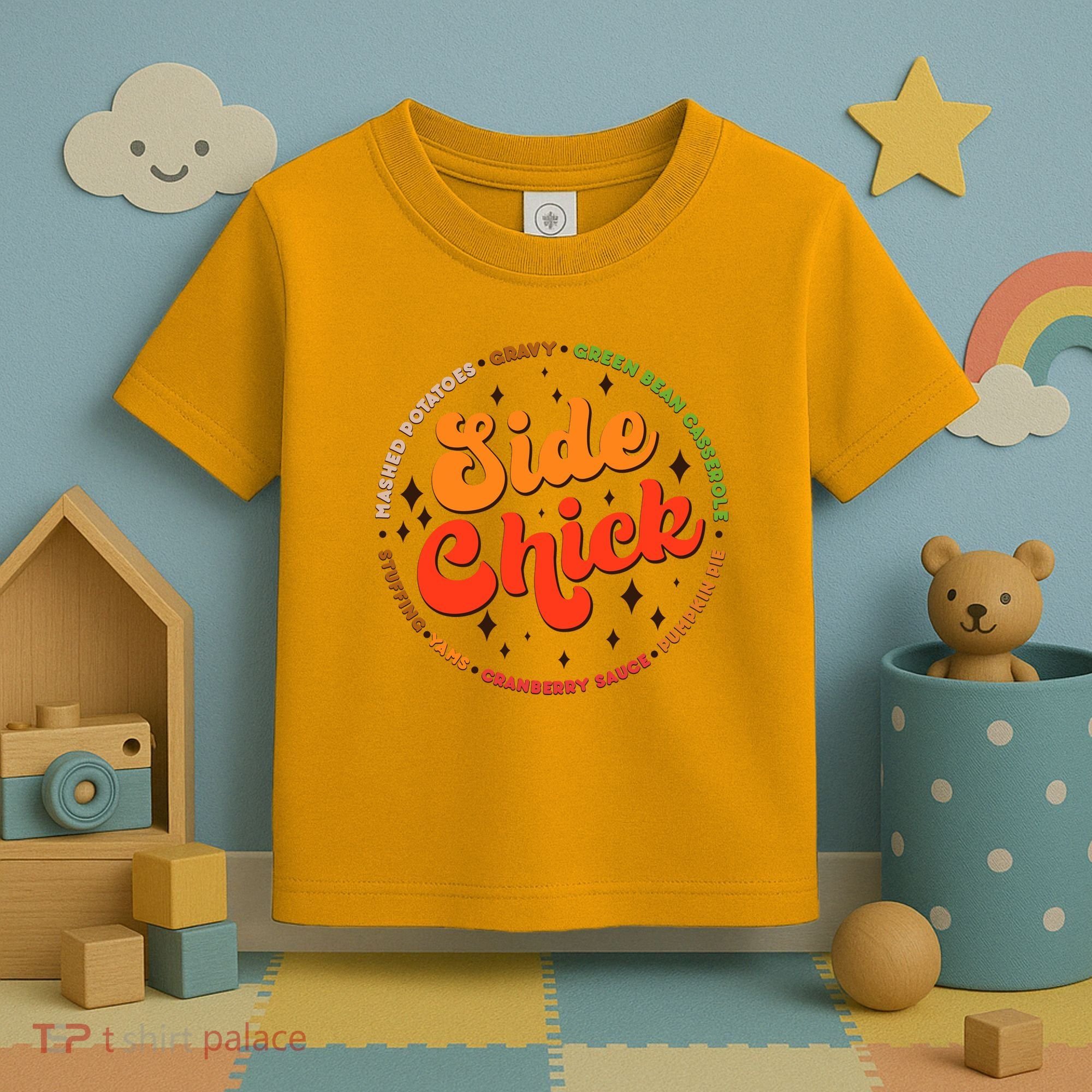 Funny Thanksgiving Holiday Side Chick Toddler T-Shirt
