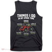 Funny Things I do in my Spare Time Tractor Farming Tank Top thumb 0