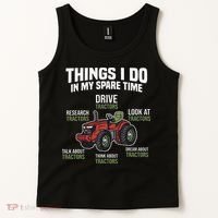 Funny Things I do in my Spare Time Tractor Farming Tank Top thumb 2