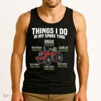 Funny Things I do in my Spare Time Tractor Farming Tank Top thumb 3