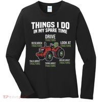 Funny Things I do in my Spare Time Tractor Farming Women's Long Sleeve Shirt thumb 0