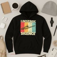 Funny Trombone Instrument I Destroy Silence For Trombone Hoodie thumb 3