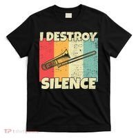 Funny Trombone Instrument I Destroy Silence For Trombone T-Shirt thumb 0