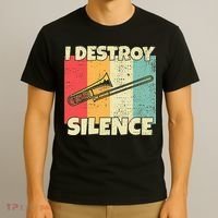 Funny Trombone Instrument I Destroy Silence For Trombone T-Shirt thumb 3