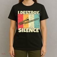 Funny Trombone Instrument I Destroy Silence For Trombone T-Shirt thumb 4