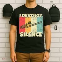 Funny Trombone Instrument I Destroy Silence For Trombone T-Shirt thumb 6