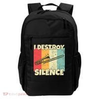 Funny Trombone Instrument I Destroy Silence For Trombone Backpack thumb 0