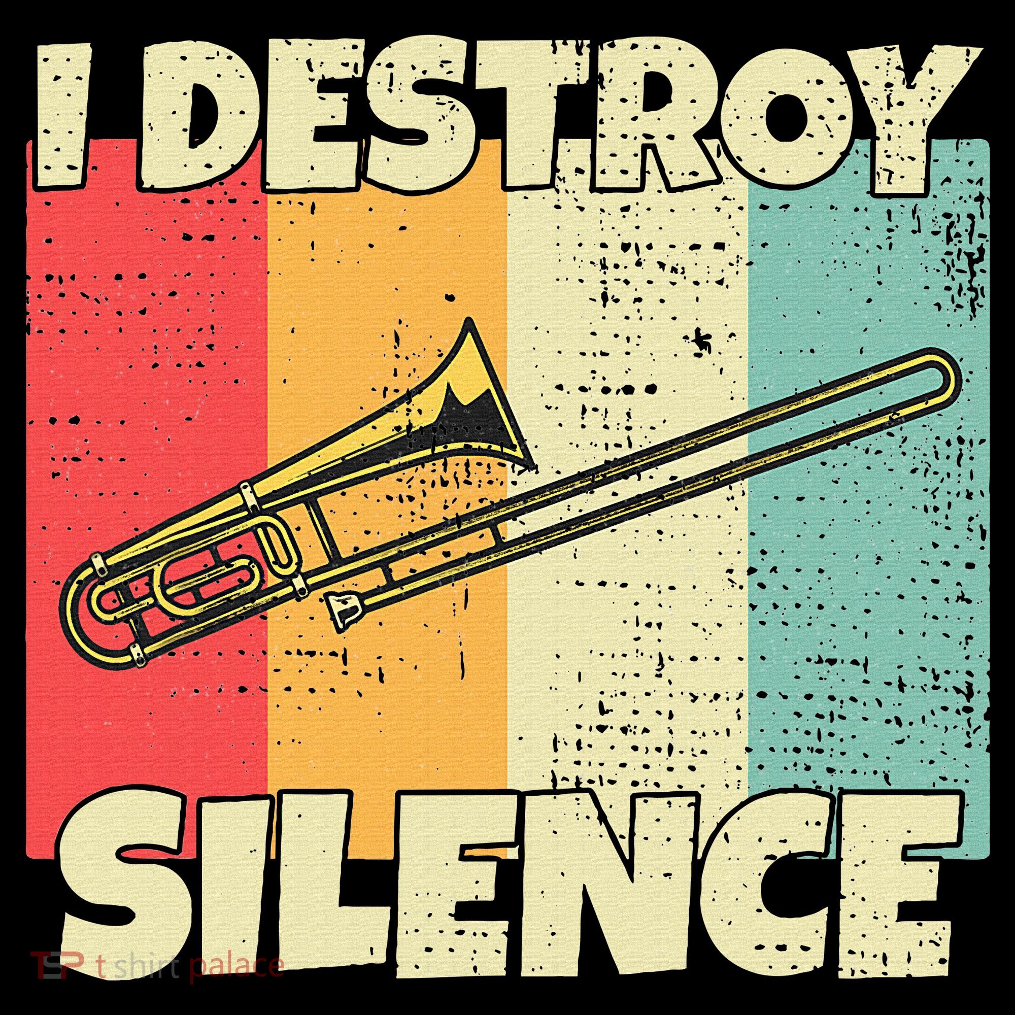Funny Trombone Instrument I Destroy Silence For Trombone Coaster