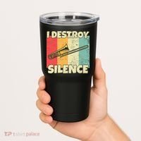 Funny Trombone Instrument I Destroy Silence For Trombone Tumbler thumb 2