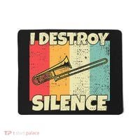 Funny Trombone Instrument I Destroy Silence For Trombone Mousepad thumb 0