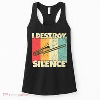 Funny Trombone Instrument I Destroy Silence For Trombone Women's Tank Top thumb 0
