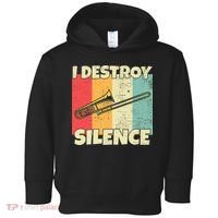 Funny Trombone Instrument I Destroy Silence For Trombone Toddler Hoodie thumb 0