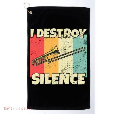 Funny Trombone Instrument I Destroy Silence For Trombone Golf Towel