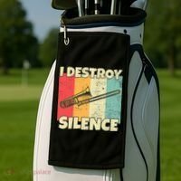 Funny Trombone Instrument I Destroy Silence For Trombone Golf Towel thumb 2