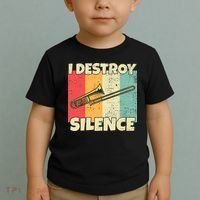 Funny Trombone Instrument I Destroy Silence For Trombone Toddler T-Shirt thumb 2