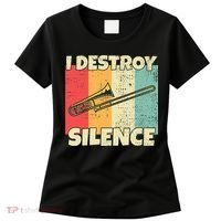 Funny Trombone Instrument I Destroy Silence For Trombone Women's T-Shirt thumb 0
