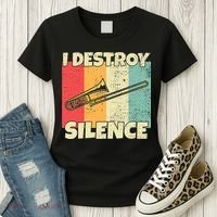 Funny Trombone Instrument I Destroy Silence For Trombone Women's T-Shirt thumb 3