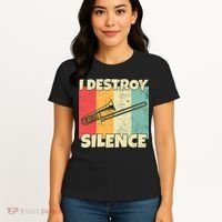 Funny Trombone Instrument I Destroy Silence For Trombone Women's T-Shirt thumb 4