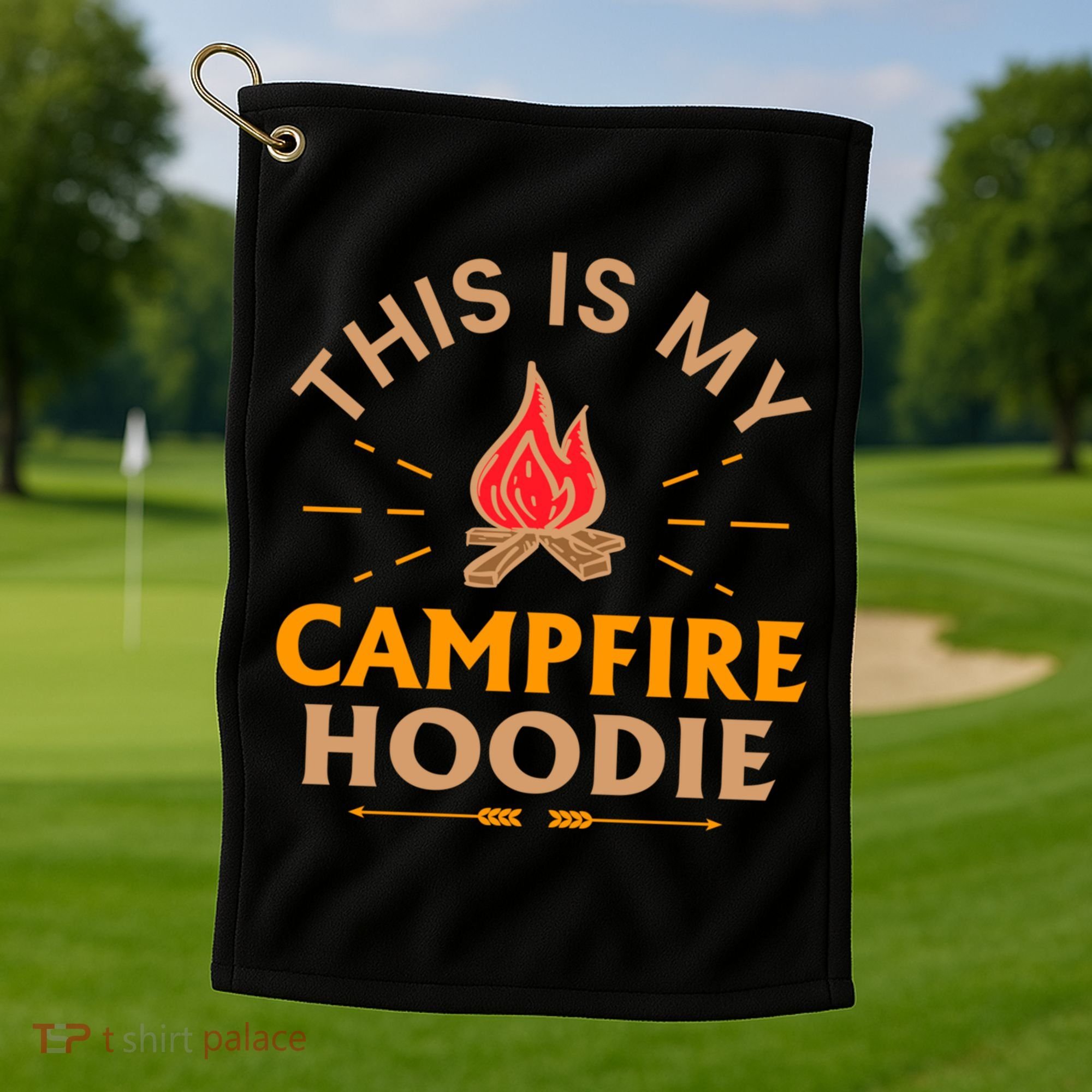 Funny This Is My Campfire Gift Camping Gift Golf Towel