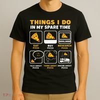Funny Things I Do In My Spare Time Eating Pizza T-Shirt thumb 3