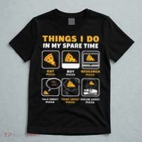 Funny Things I Do In My Spare Time Eating Pizza T-Shirt thumb 5