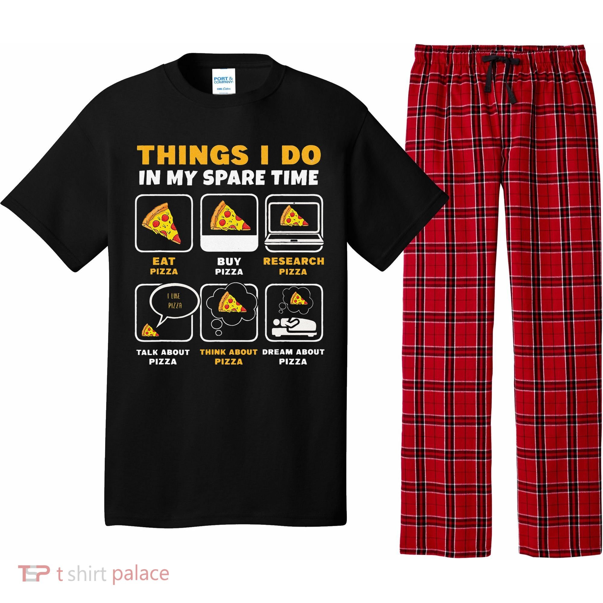 Funny Things I Do In My Spare Time Eating Pizza Pajama Set