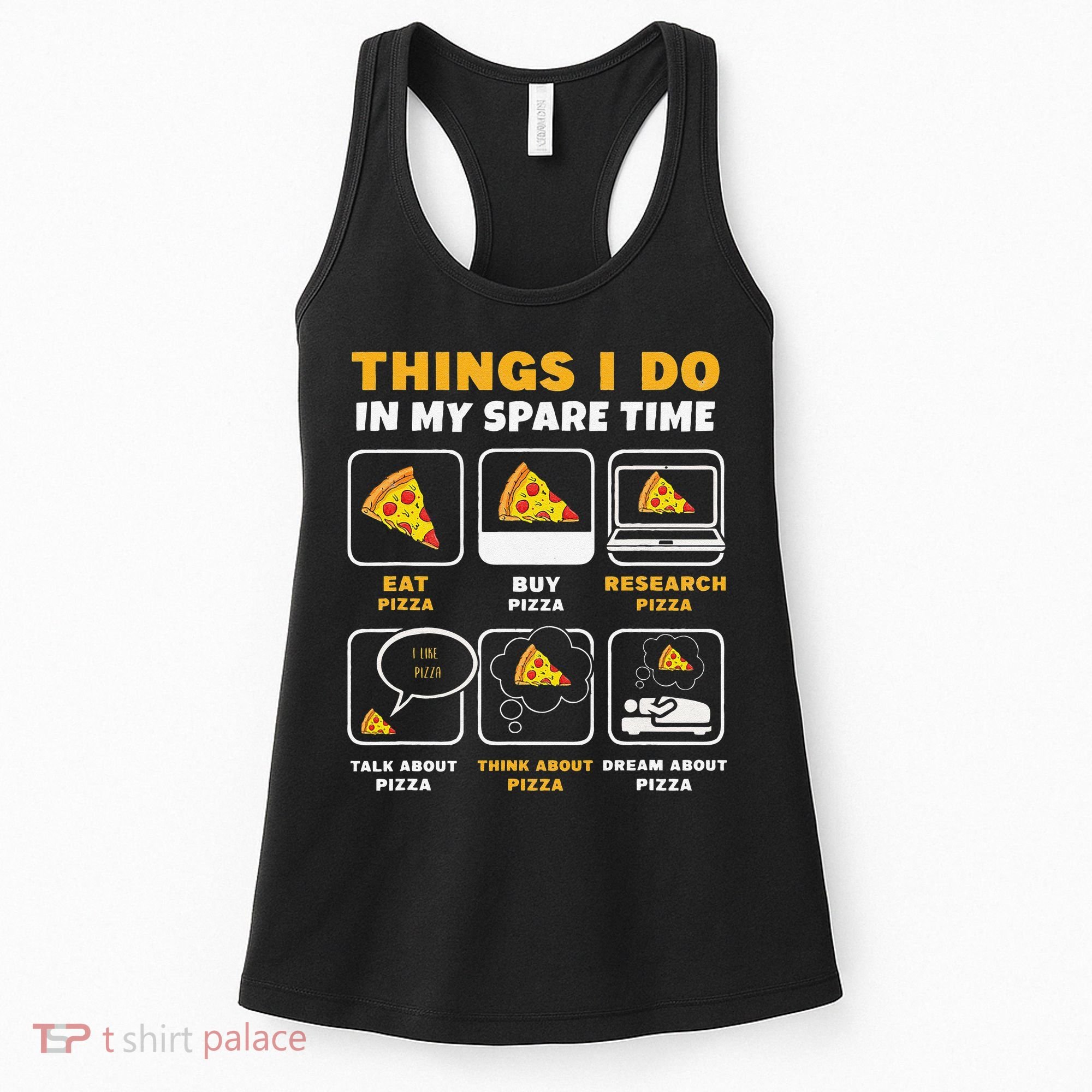 Funny Things I Do In My Spare Time Eating Pizza Women's Tank Top
