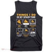 Funny Things I Do In My Spare Time Eating Pizza Tank Top thumb 0