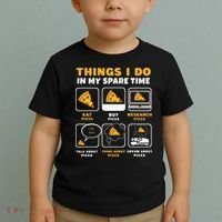 Funny Things I Do In My Spare Time Eating Pizza Toddler T-Shirt thumb 2