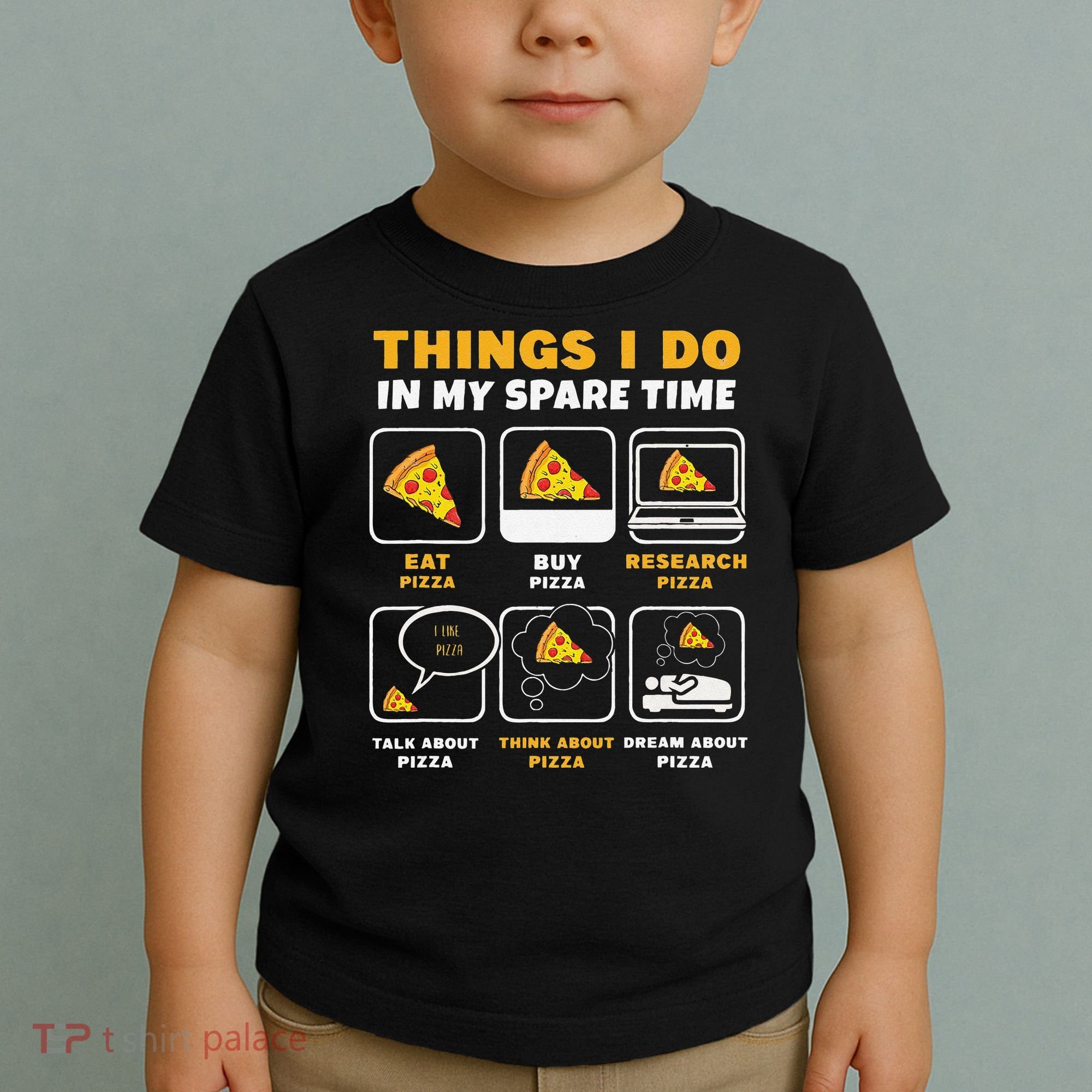 Funny Things I Do In My Spare Time Eating Pizza Toddler T-Shirt