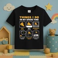 Funny Things I Do In My Spare Time Eating Pizza Toddler T-Shirt thumb 3